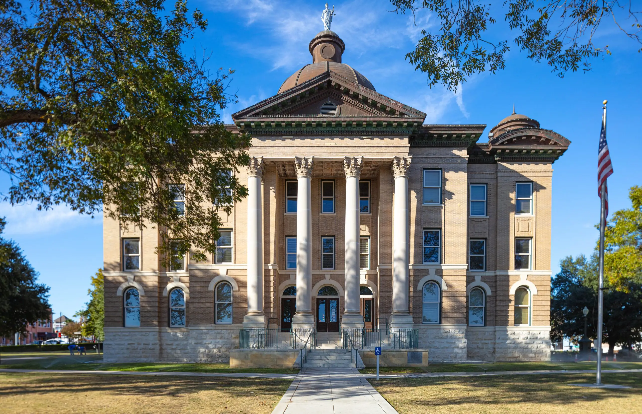 The Hays County Historic Courthouse, in San Marcos, Texas USA